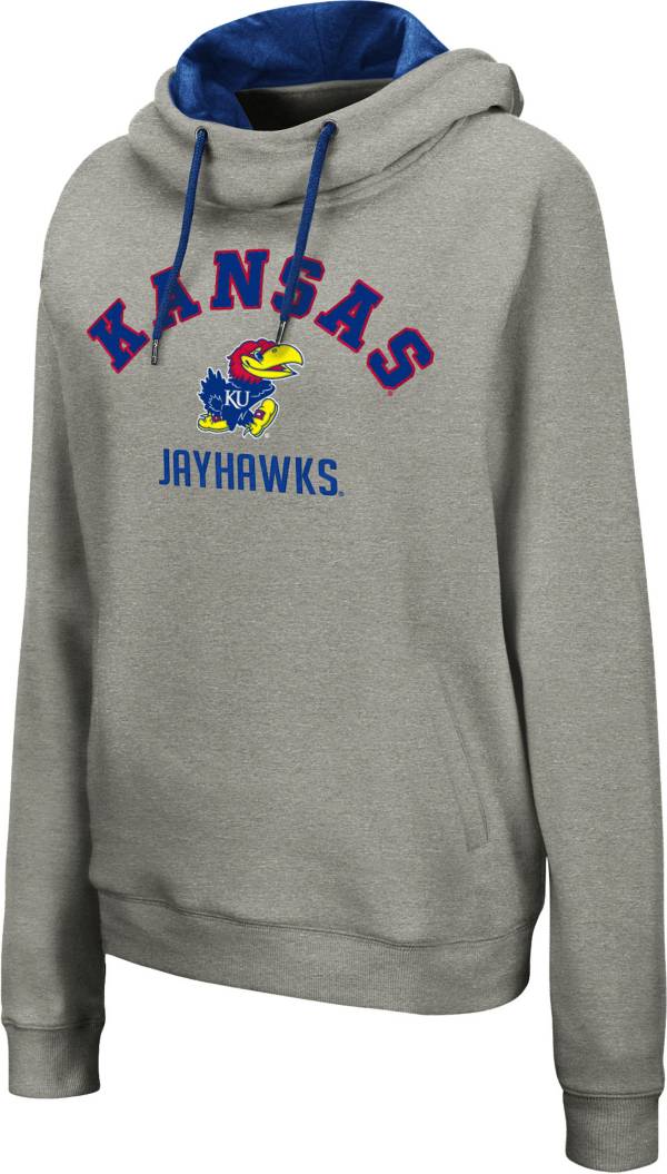 Colosseum Women's Kansas Jayhawks Grey Pullover Hoodie