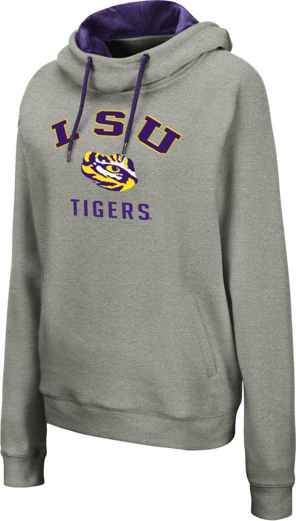 Colosseum Women's LSU Tigers Grey Pullover Hoodie