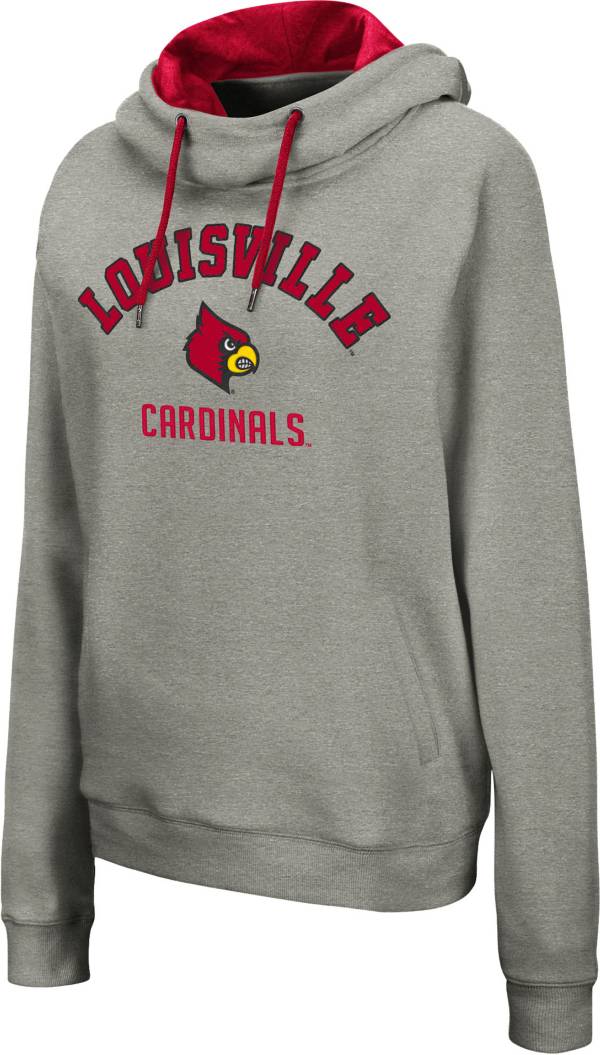 Colosseum Women's Louisville Cardinals Grey Pullover Hoodie