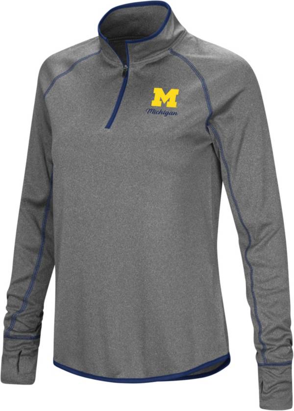 Colosseum Women's Michigan Wolverines Charcoal Stingray Quarter-Zip Shirt