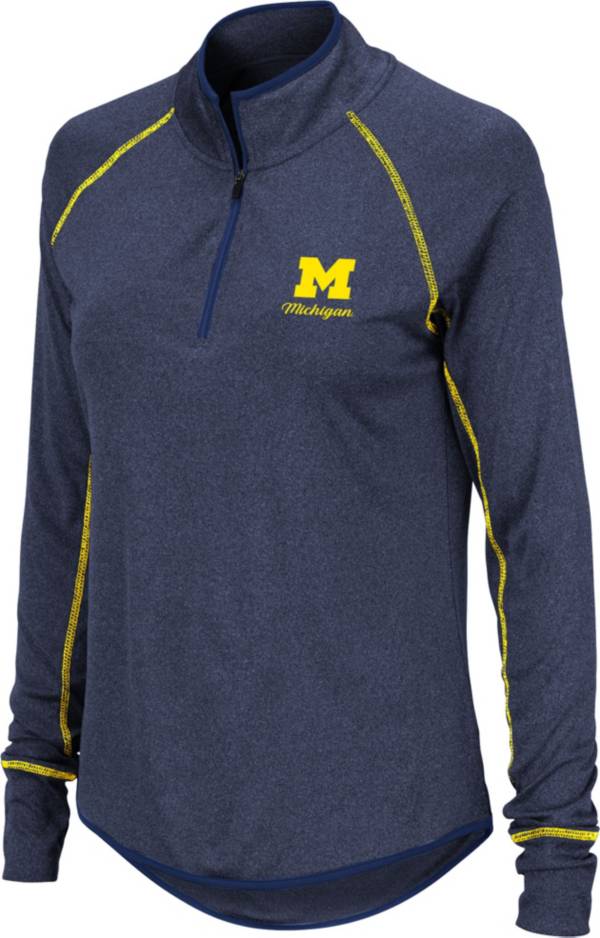 Colosseum Women's Michigan Wolverines Blue Stingray Quarter-Zip Shirt