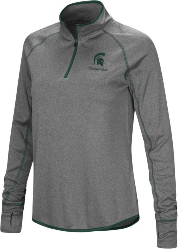 Colosseum Women's Michigan State Spartans Charcoal Stingray Quarter-Zip Shirt