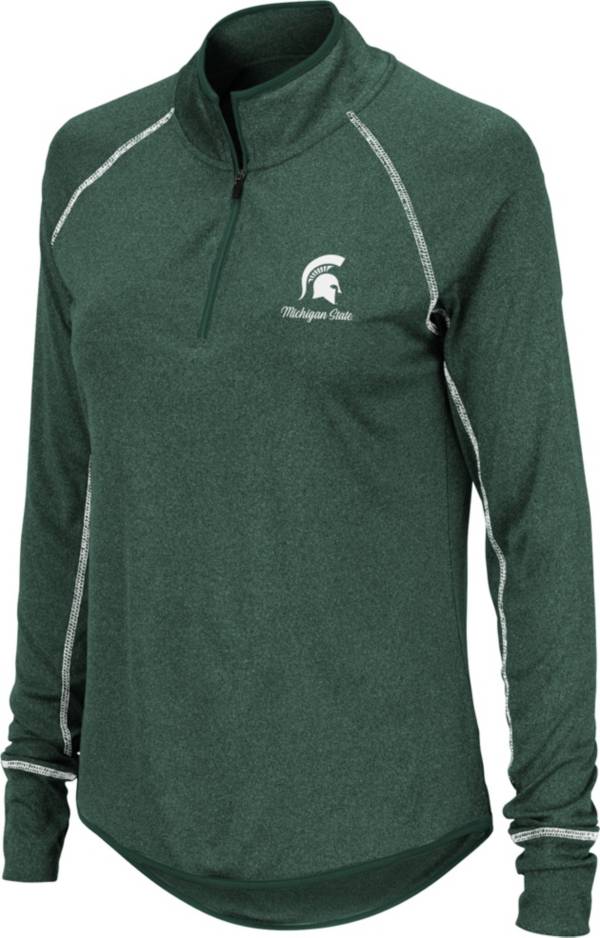 Colosseum Women's Michigan State Spartans Green Stingray Quarter-Zip Shirt