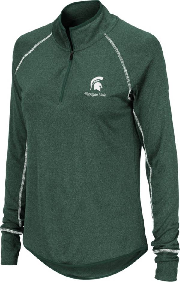 Colosseum Women's Michigan State Spartans Green Stingray Quarter-Zip Shirt product image