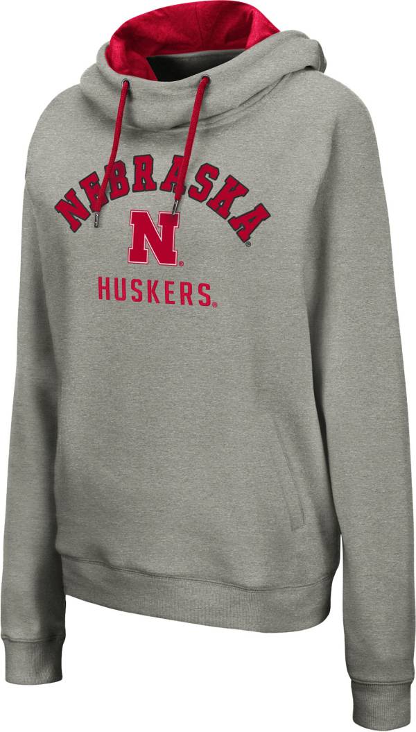 Colosseum Women's Nebraska Cornhuskers Grey Pullover Hoodie