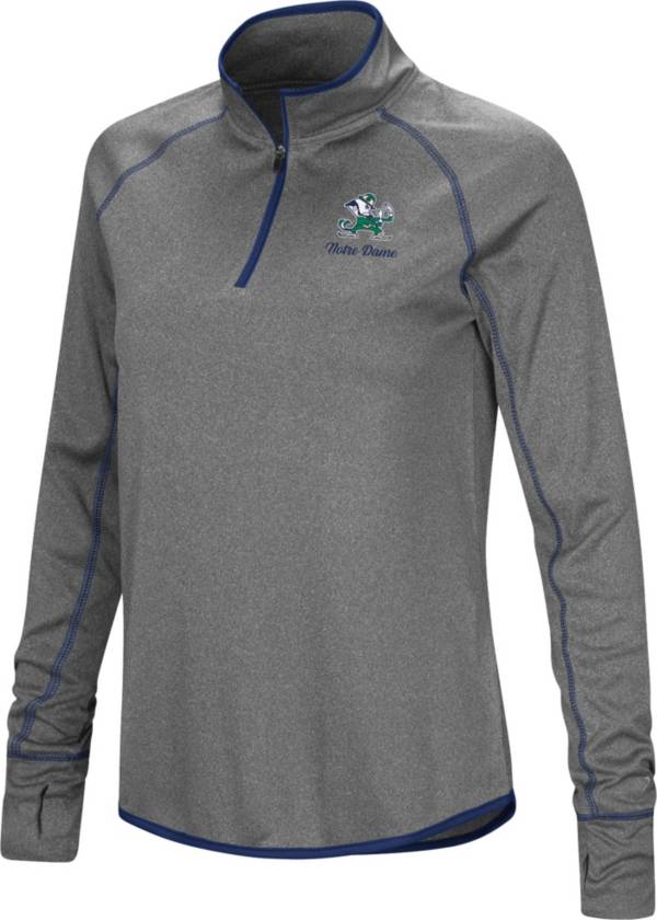Colosseum Women's Notre Dame Fighting Irish Grey Stingray Quarter-Zip Shirt