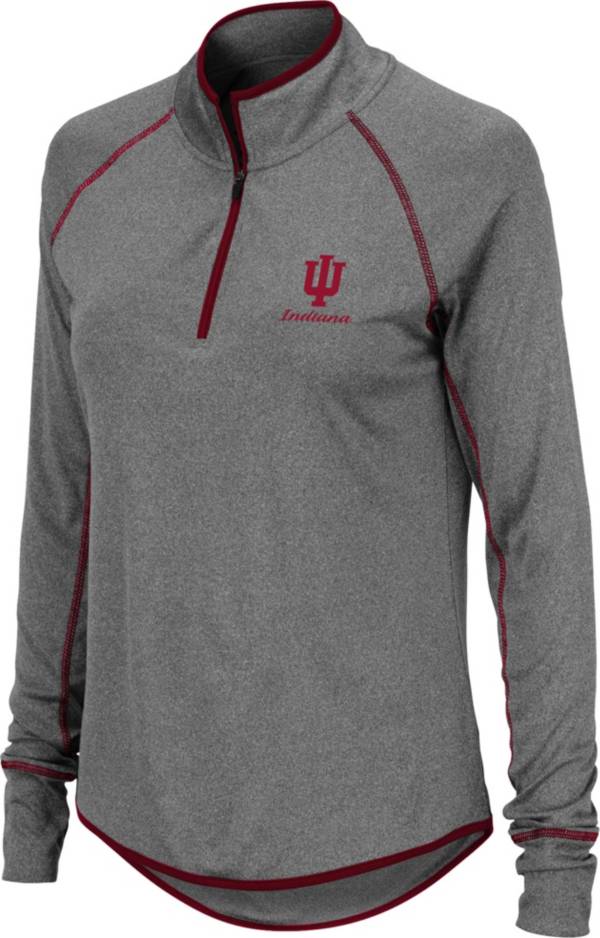 Colosseum Women's Indiana Hoosiers Charcoal Stingray Quarter-Zip Shirt