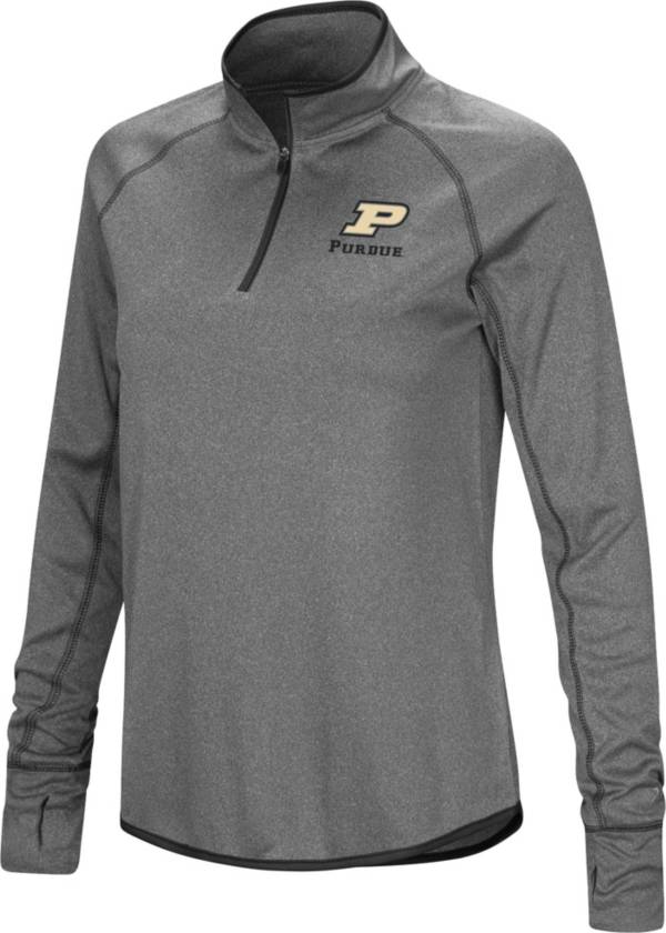 Colosseum Women's Purdue Boilermakers Grey Stingray Quarter-Zip Shirt