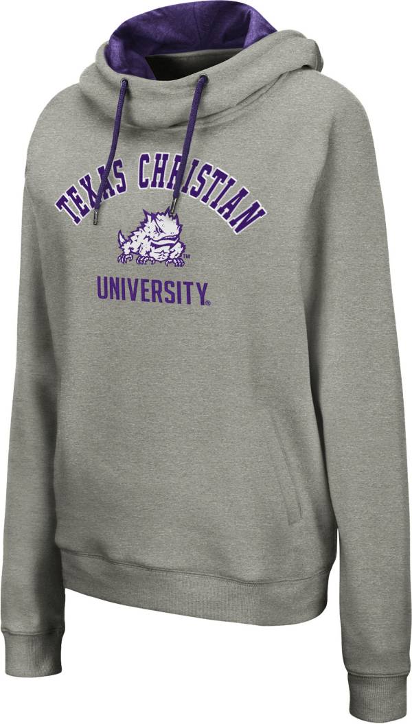 Colosseum Women's TCU Horned Frogs Grey Pullover Hoodie