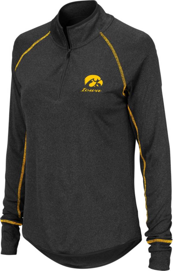 Colosseum Women's Iowa Hawkeyes Stingray Quarter-Zip Black Shirt