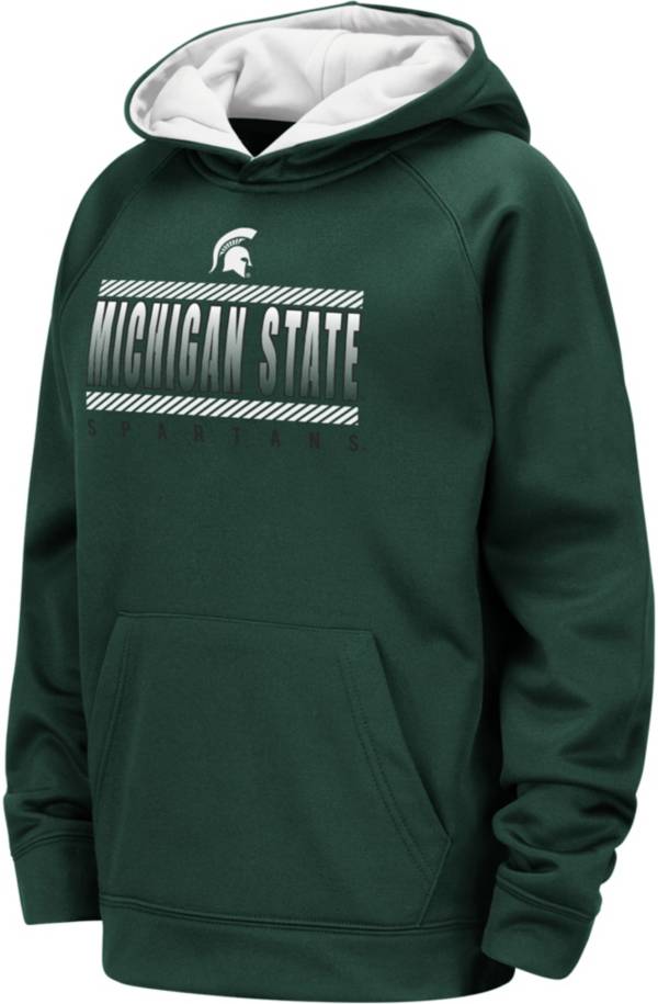 Colosseum Youth Michigan State Spartans Green Raglan Pullover Hoodie