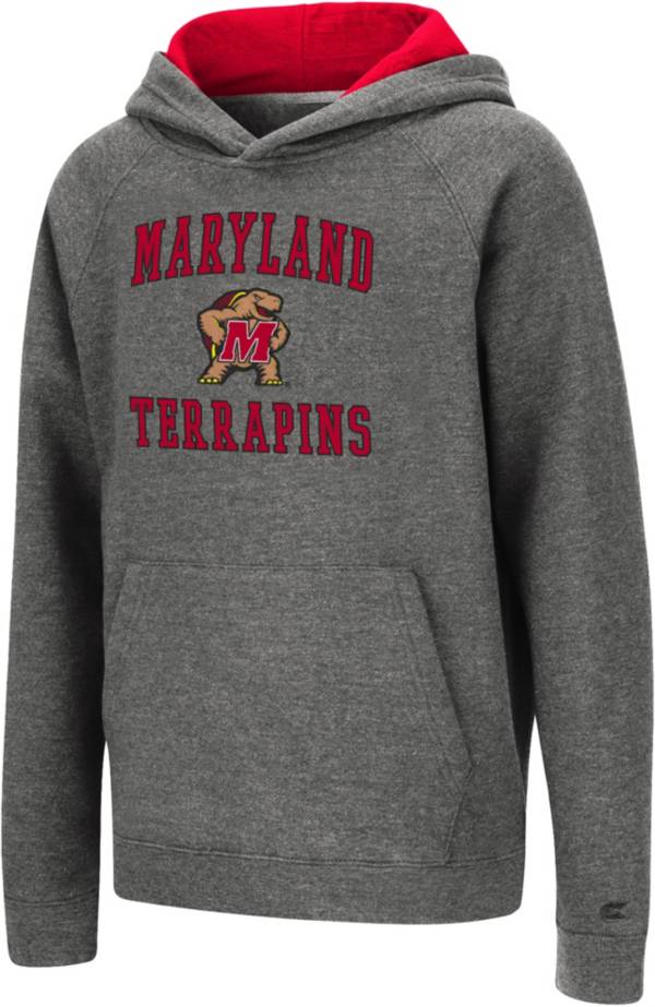 Colosseum Youth Maryland Terrapins Heather Grey Pullover Hoodie