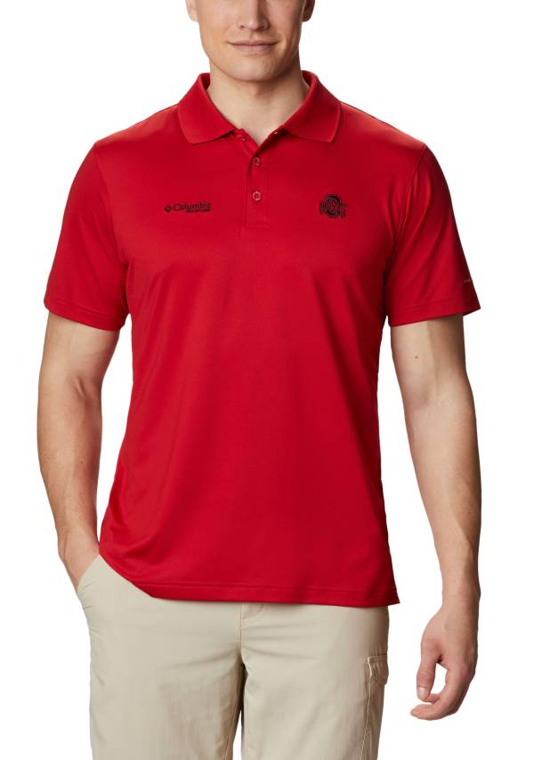 Columbia Men's Ohio State Buckeyes Scarlet Skiff Cast Performance Polo