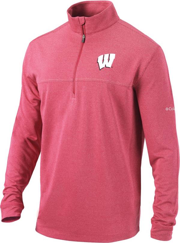 Columbia Men's Wisconsin Badgers Red Omni-Wick Soar Half-Zip Pullover Shirt