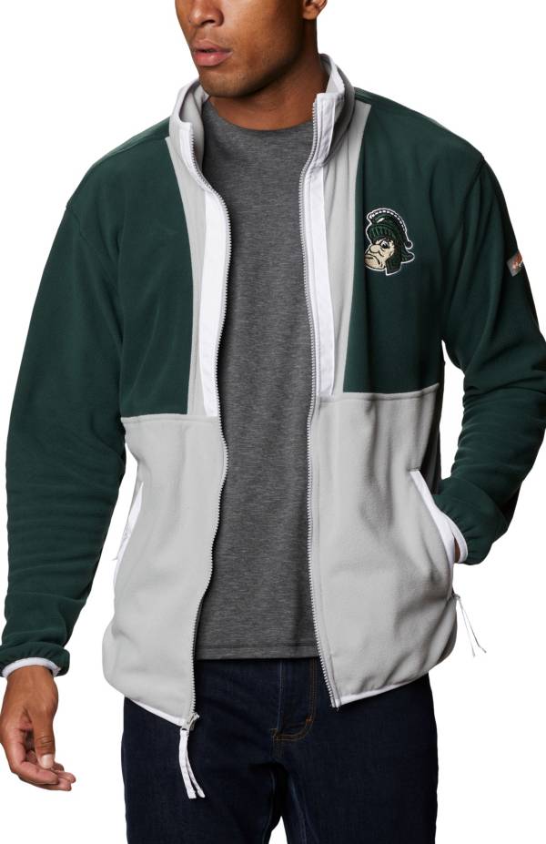 Columbia Men's Michigan State Spartans Green Back Bowl Full-Zip Fleece Jacket