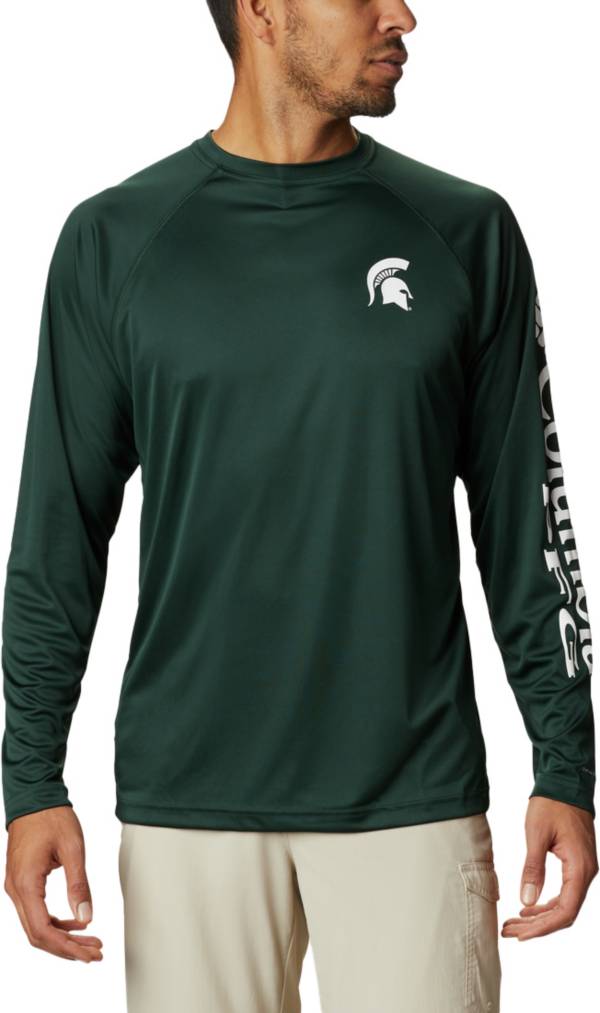 Columbia Men's Michigan State Spartans Green Terminal Tackle Long Sleeve T-Shirt product image