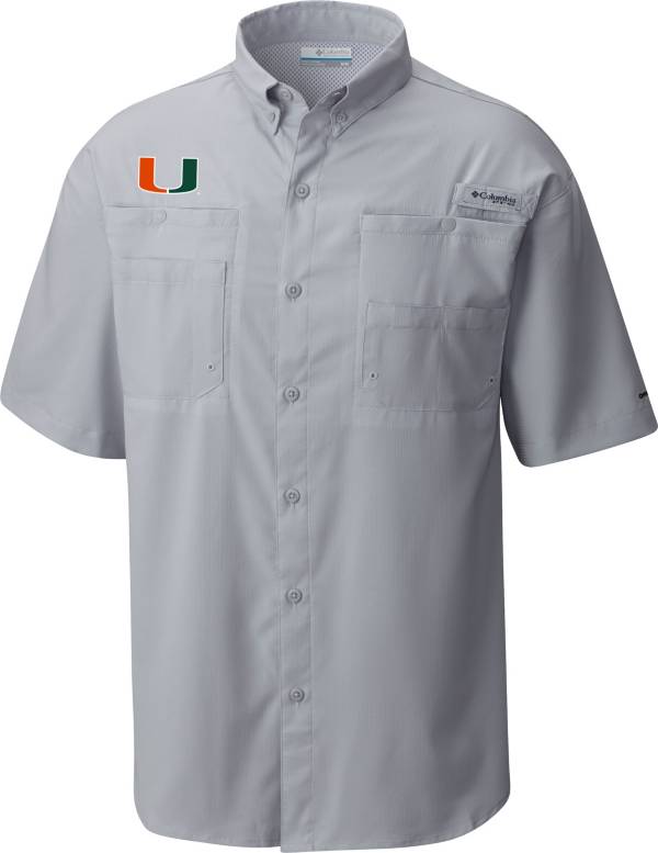 Columbia Men's Miami Hurricanes Grey Tamiami Performance Shirt