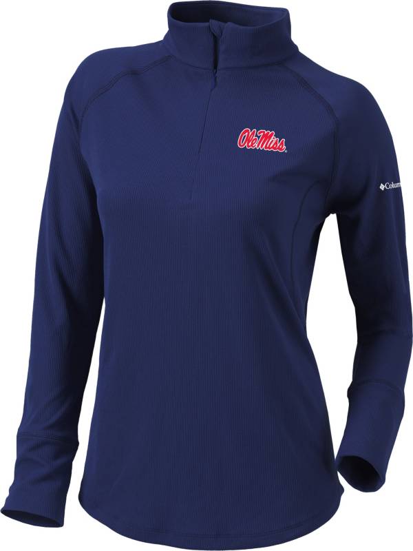 Columbia Women's Ole Miss Rebels Blue Flop Shot Half-Zip Pullover Shirt