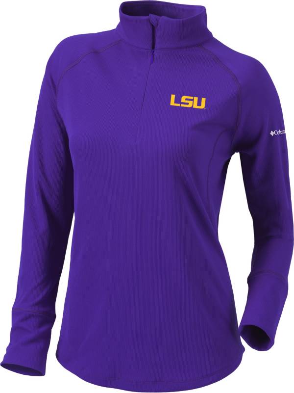 Columbia Women's LSU Tigers Purple Flop Shot Half-Zip Pullover Shirt