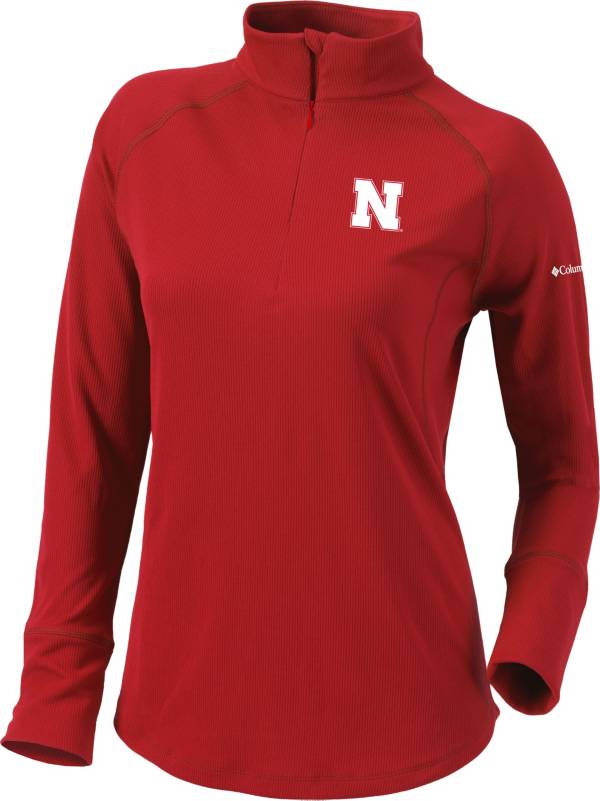 Columbia Women's Nebraska Cornhuskers Scarlet Flop Shot Half-Zip Pullover Shirt