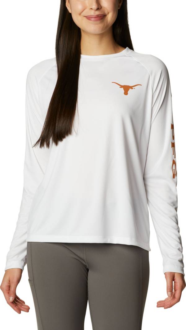 Columbia Women's Texas Longhorns White Tidal Long Sleeve T-Shirt