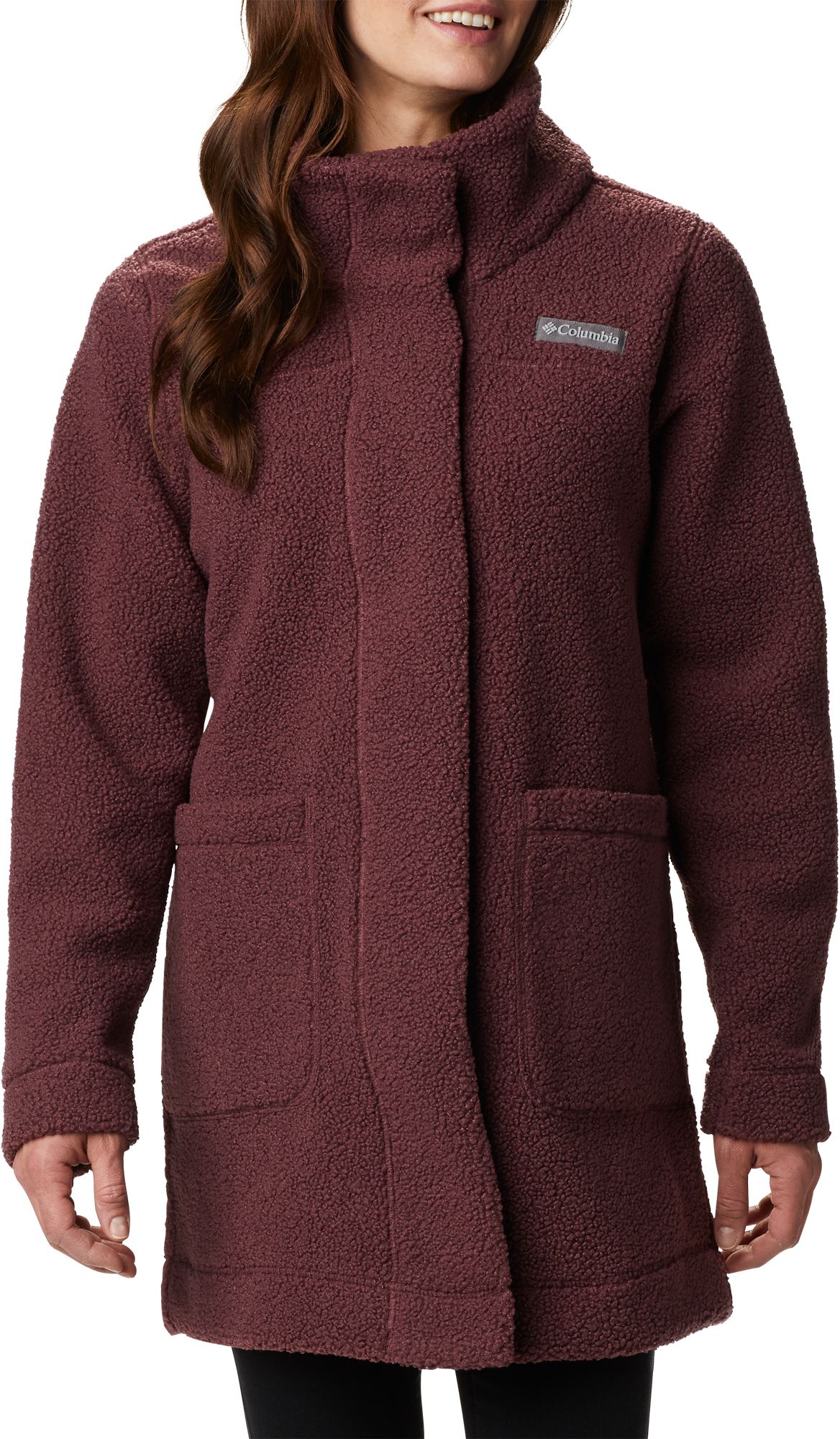 womens long sherpa jacket