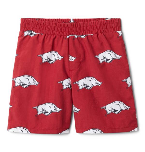 Columbia Youth Arkansas Razorbacks Backcast Printed Performance Cardinal Shorts