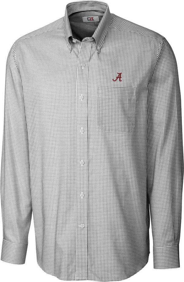 Cutter & Buck Men's Alabama Crimson Tide Epic Long Sleeve Button-Down Black Shirt