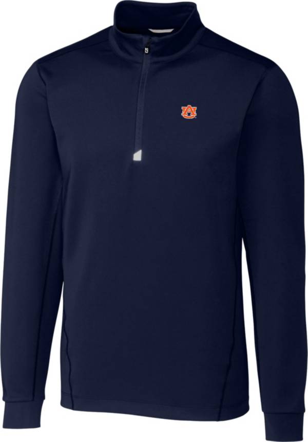 Cutter & Buck Men's Auburn Tigers Blue Traverse Half-Zip Shirt