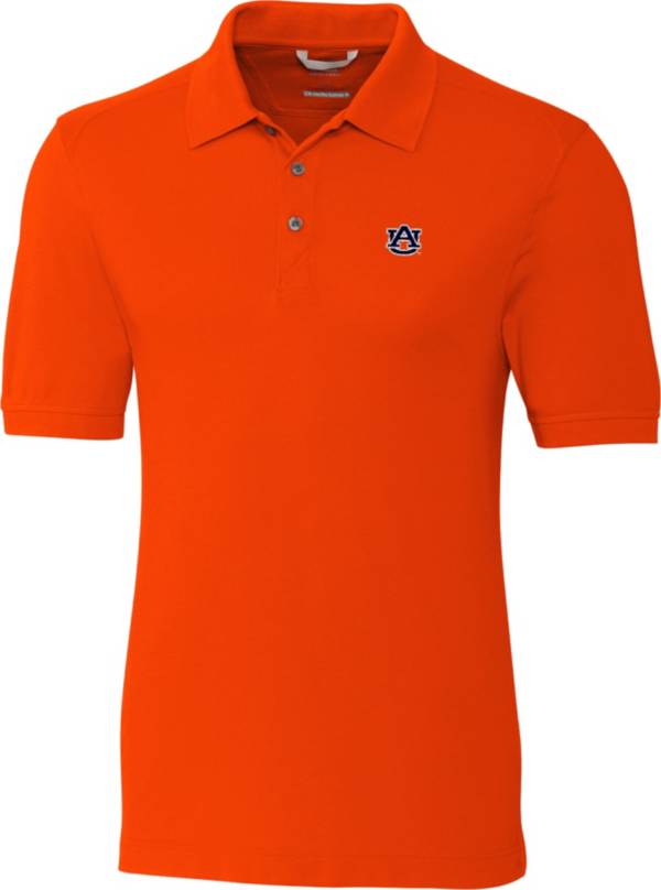 Cutter & Buck Men's Auburn Tigers Orange Advantage Long Sleeve Polo