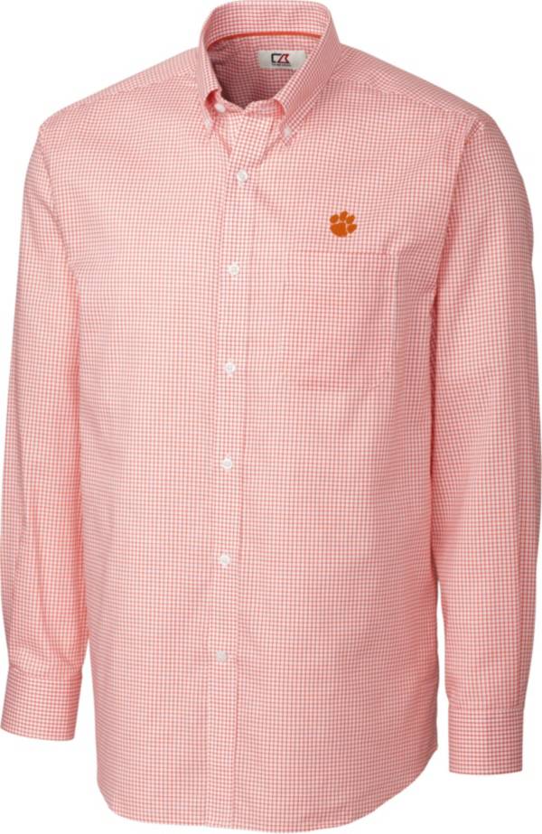 Cutter & Buck Men's Clemson Tigers Orange Epic Long Sleeve Button-Down Shirt