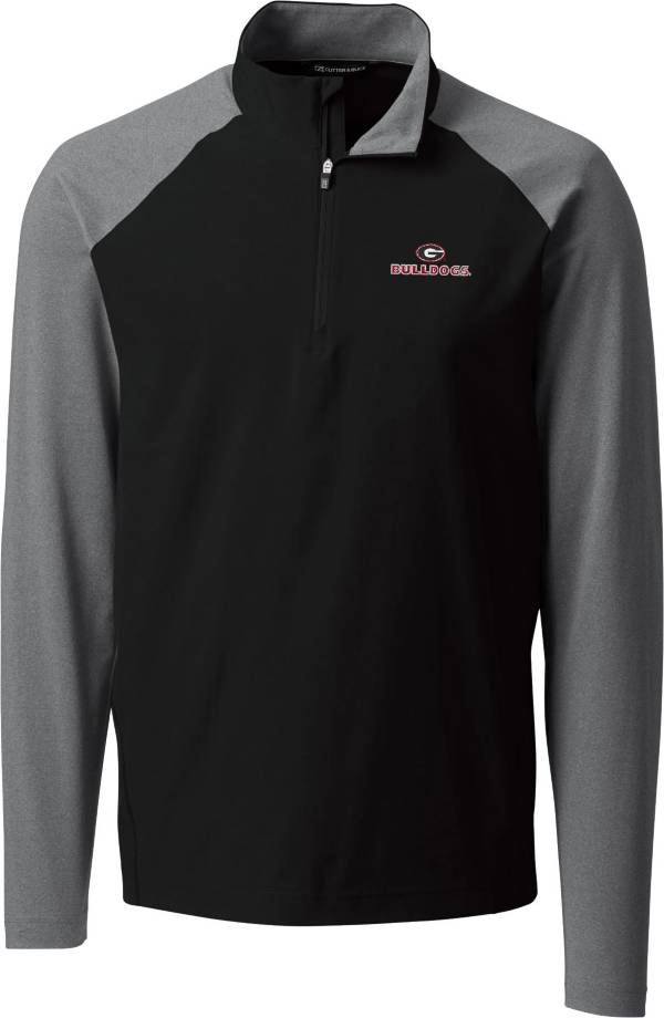 Cutter & Buck Men's Georgia Bulldogs Response Half-Zip Black Shirt