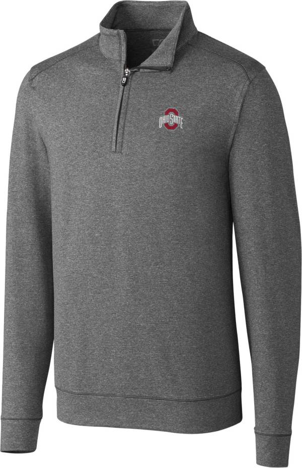 Cutter & Buck Men's Ohio State Buckeyes Grey Shoreline Half-Zip Shirt