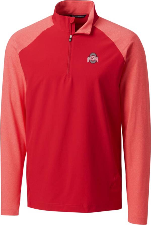 Cutter & Buck Men's Ohio State Buckeyes Scarlet Response Half-Zip Shirt