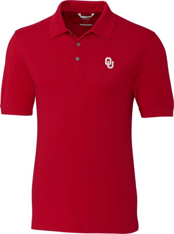 Cutter & Buck Men's Oklahoma Sooners Crimson Advantage Long Sleeve Polo