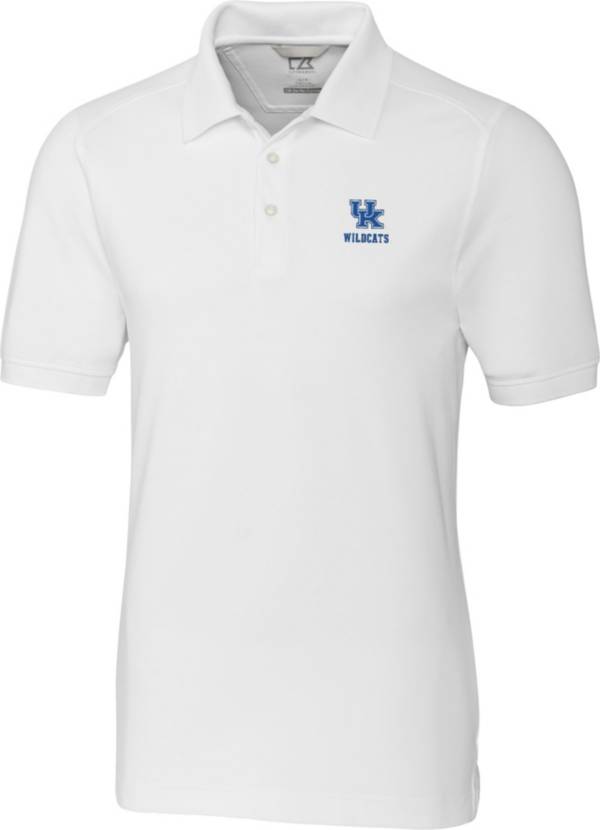 Cutter & Buck Men's Kentucky Wildcats Advantage Long Sleeve White Polo