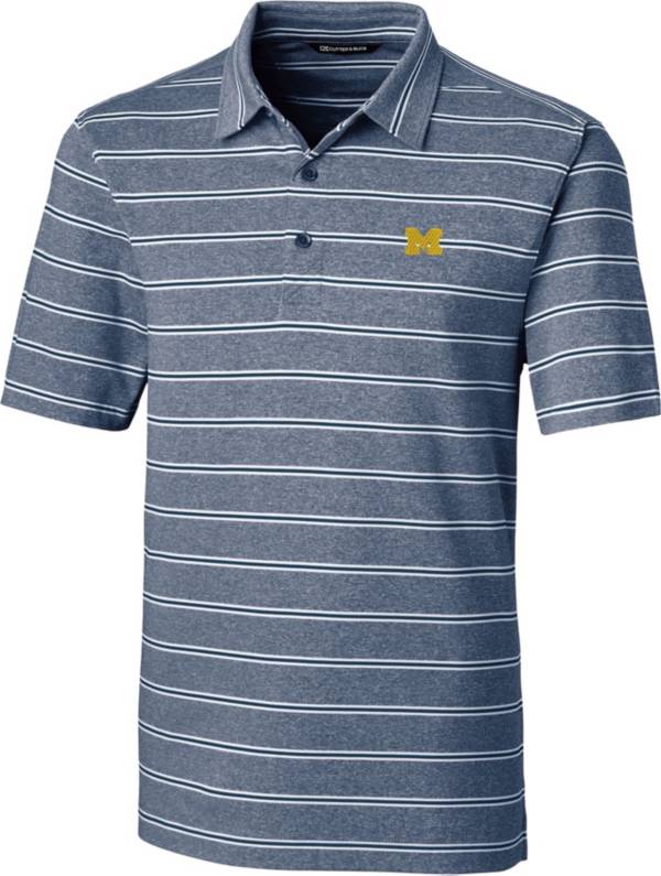 Cutter & Buck Men's Michigan Wolverines Blue Forge Polo