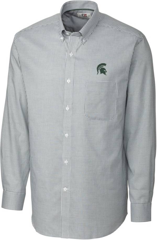 Cutter & Buck Men's Michigan State Spartans Green Epic Long Sleeve Button-Down Shirt