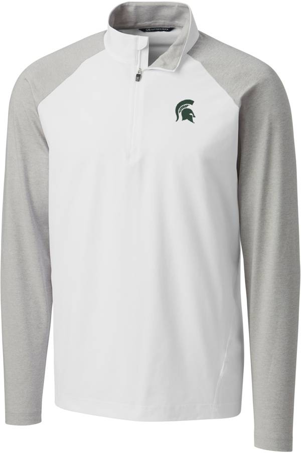 Cutter & Buck Men's Michigan State Spartans Response Half-Zip White Shirt