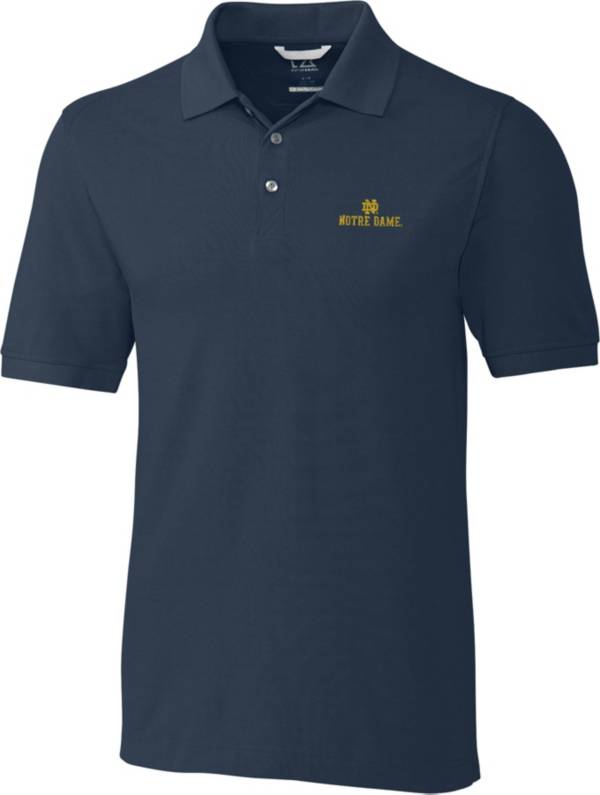 Cutter & Buck Men's Notre Dame Fighting Irish Navy Advantage Long Sleeve Polo