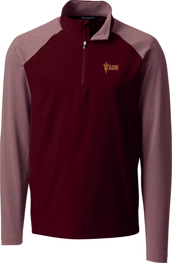 Cutter & Buck Men's Arizona State Sun Devils Maroon Response Half-Zip Shirt