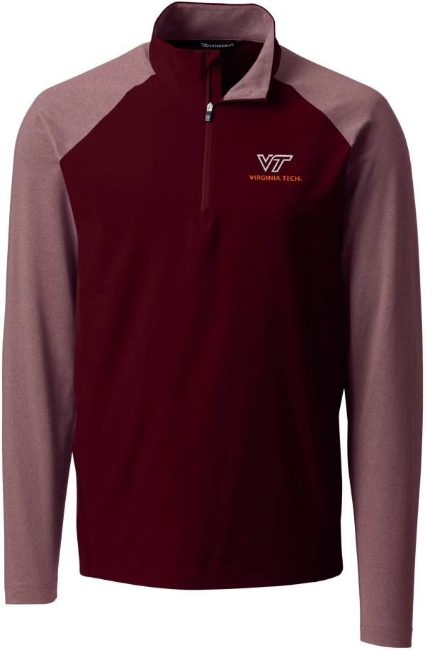 Cutter & Buck Men's Virginia Tech Hokies Maroon Response Half-Zip Shirt