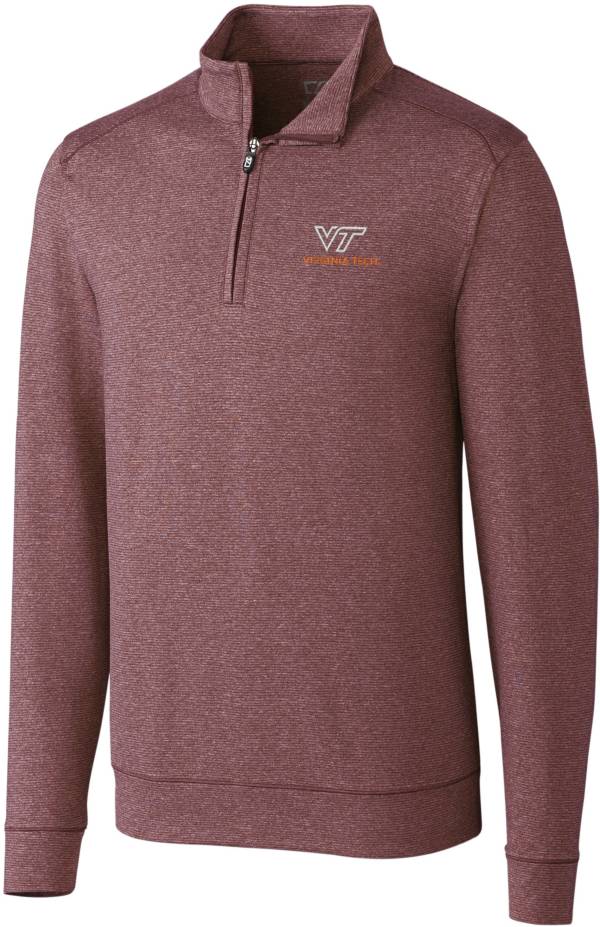 Cutter & Buck Men's Virginia Tech Hokies Maroon Shoreline Half-Zip Shirt product image