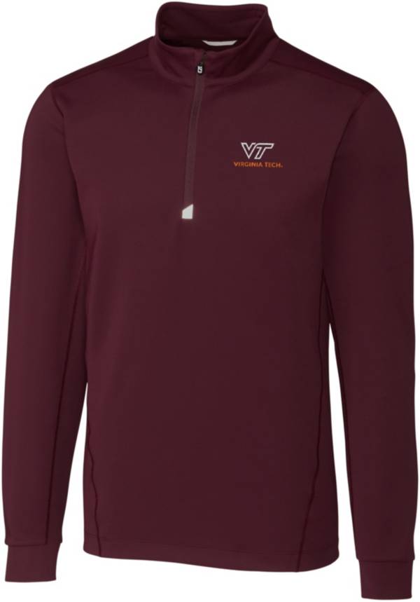 Cutter & Buck Men's Virginia Tech Hokies Maroon Traverse Half-Zip Shirt