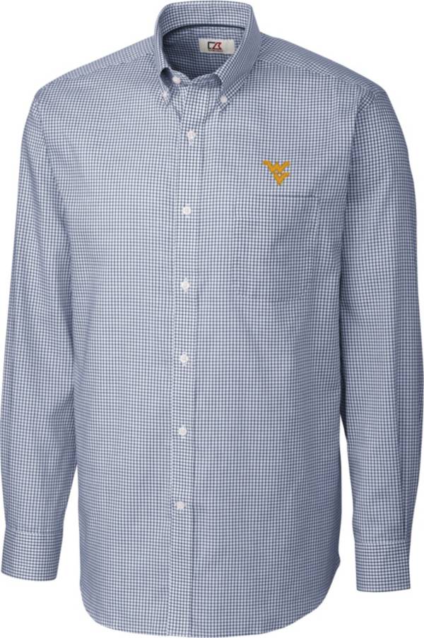 Cutter & Buck Men's West Virginia Mountaineers Blue Epic Long Sleeve Button-Down Shirt product image