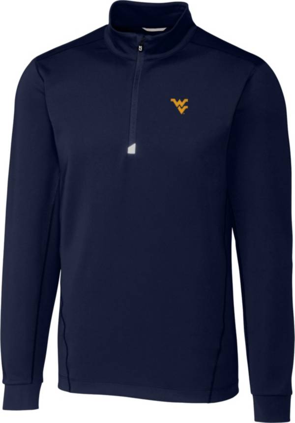Cutter & Buck Men's West Virginia Mountaineers Blue Traverse Half-Zip Shirt product image