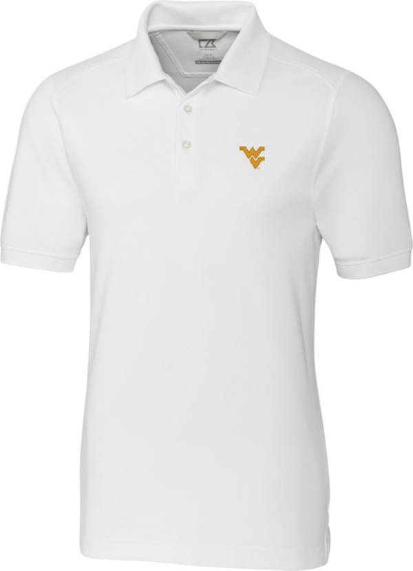 Cutter & Buck Men's West Virginia Mountaineers Advantage Long Sleeve White Polo product image