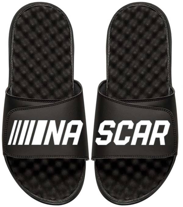 ISlide Adult NASCAR Black/White Logo Sandals