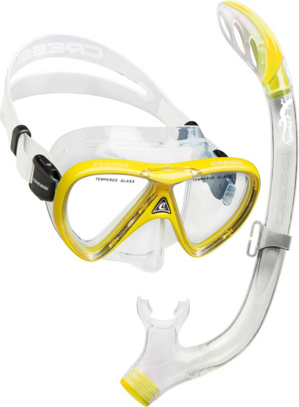 Cressi Youth Pegaso/Iguana Semi-Dry Snorkel Combo