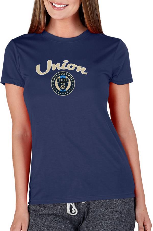 Concepts Sport Women's Philadelphia Union Marathon Navy Short Sleeve Top